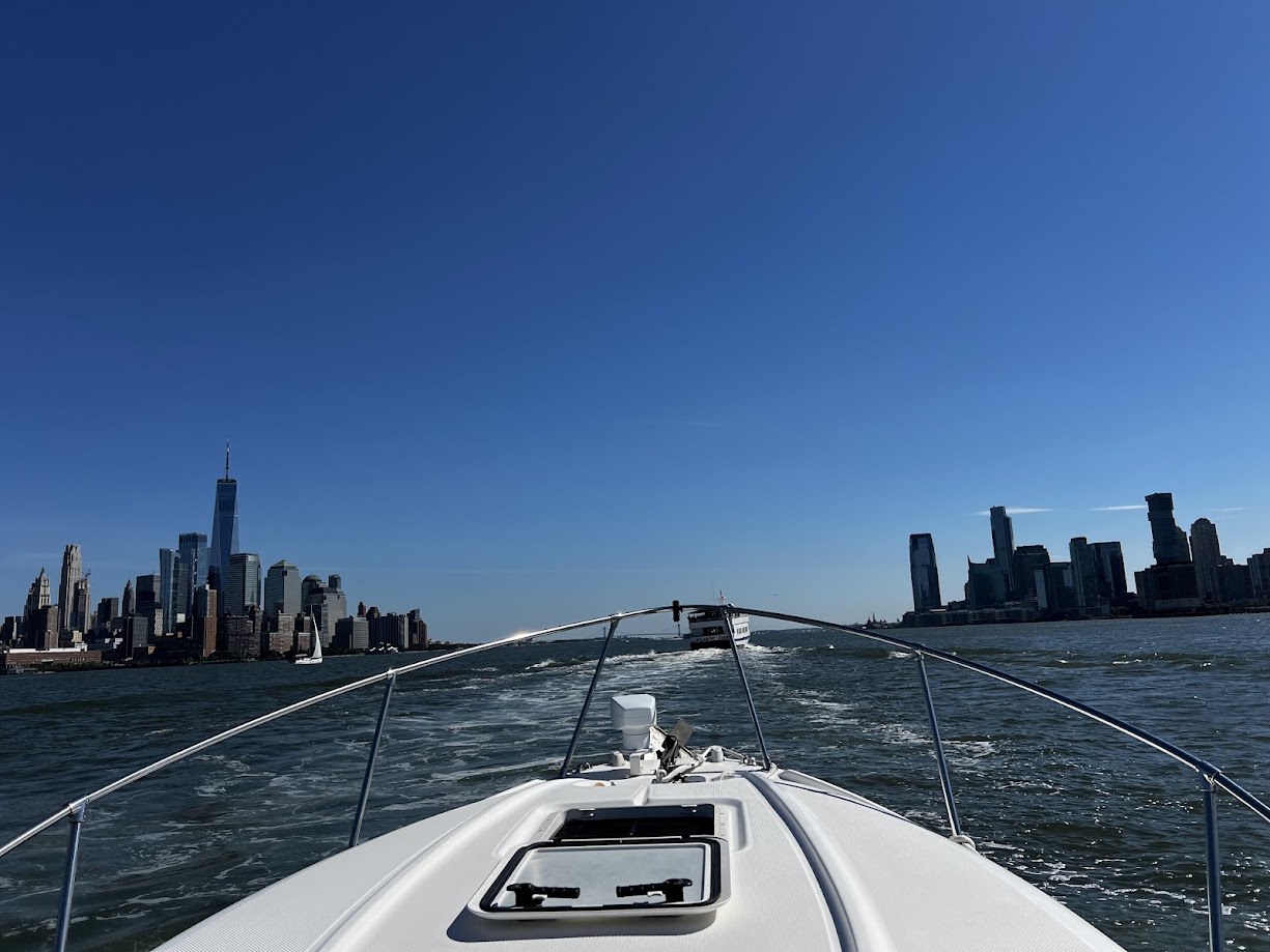 Manhattan and Jersey City skylines viewed from the Hudson River
